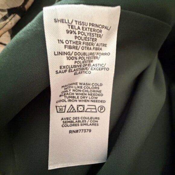 NWT Ann Taylor Factory Long Sleeved Dark Green Floral Tie Dress sz Small Petite - Picture 11 of 11